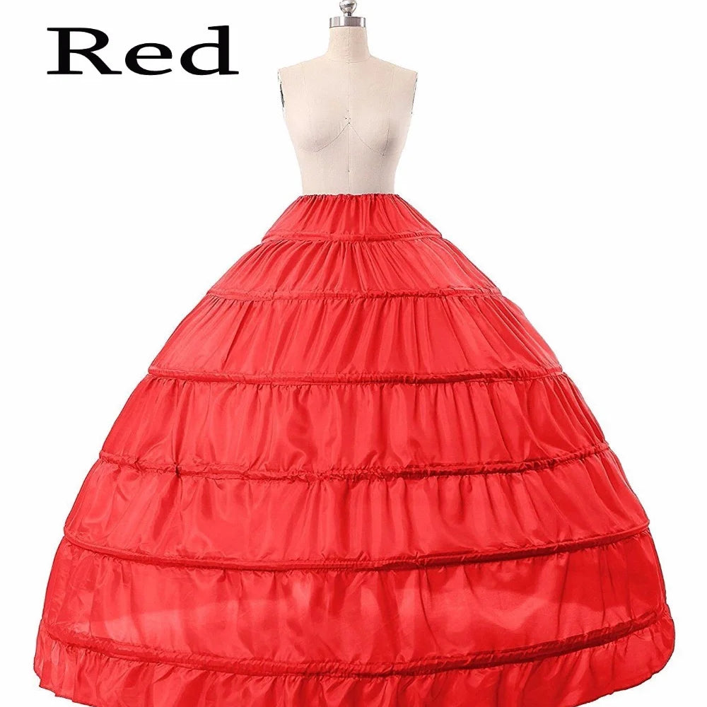 6 Hoop Ladies Wedding Party Dress Ball Gown Petticoat Full Crinoline Underskirt