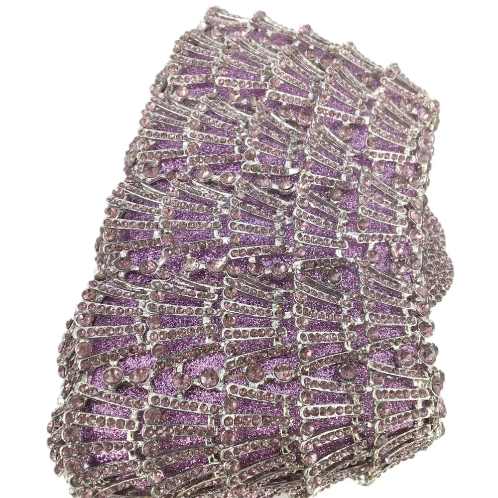 
                      
                        Light Purple Crystal Clutch Evening Bag Party Purse
                      
                    