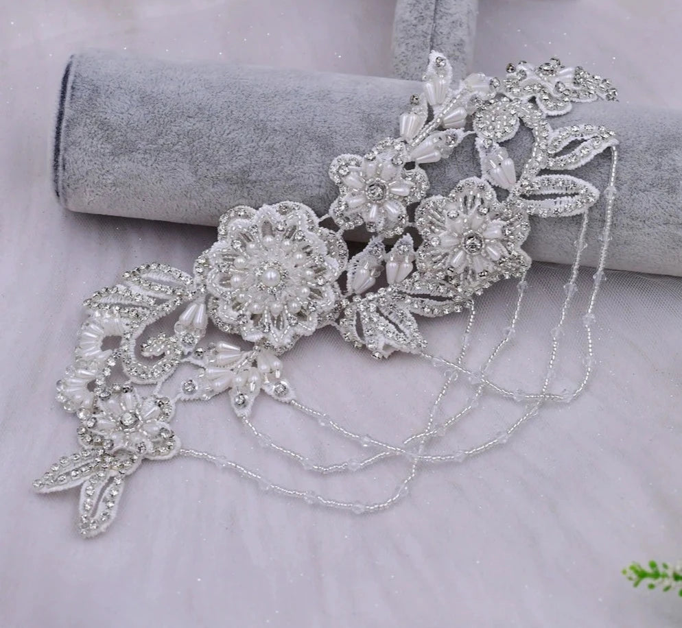 Decorative Bridal Crystal Waist Belt Wedding Dress Sash Accessory