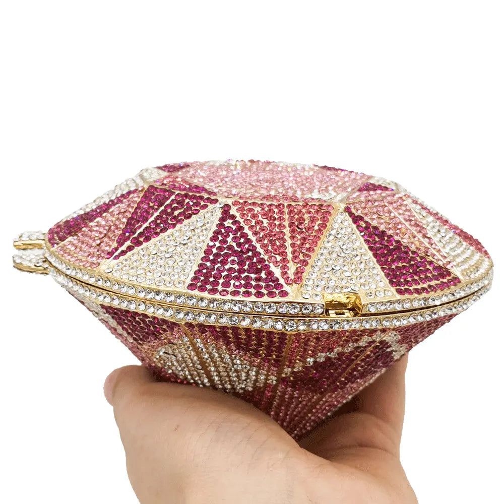 
                      
                        Diamond Shape Crystal Evening Clutch Bags Wedding Purses Party Handbag, elevate your evening ensemble with this exquisite diamond-shaped crystal clutch. C
                      
                    