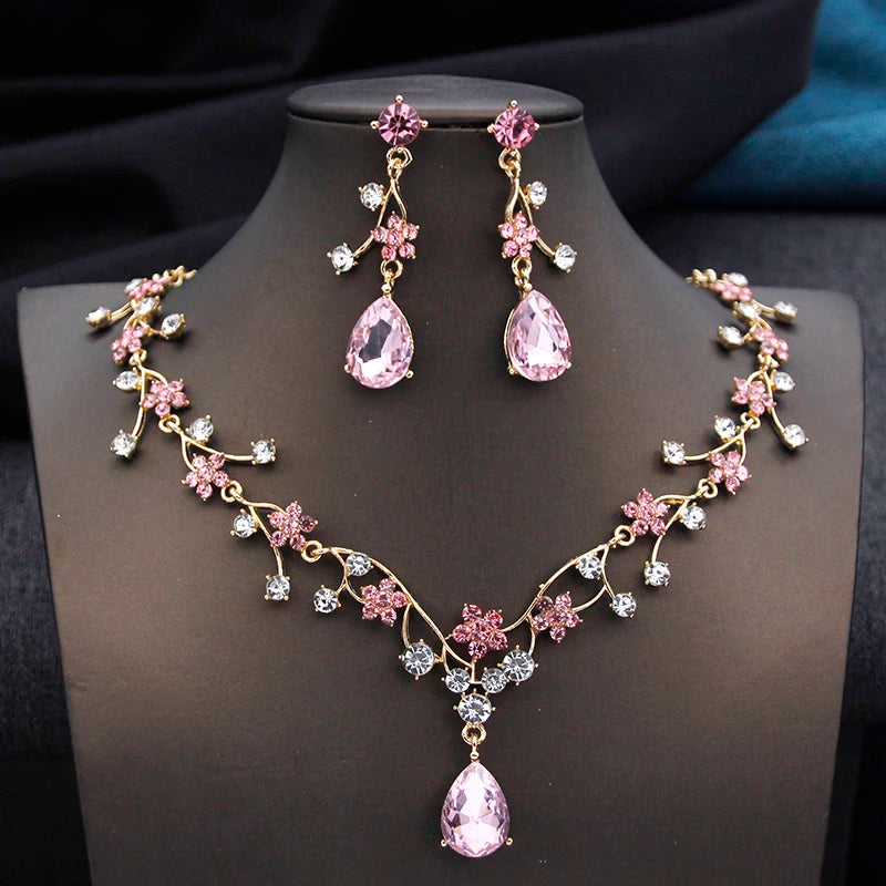 
                      
                        Crystal Rhinestone Bridal Jewelry Set Wedding Necklace Earrings, elevate your bridal look with this exquisite jewelry set, featuring shimmering crystal rhinestones 
                      
                    