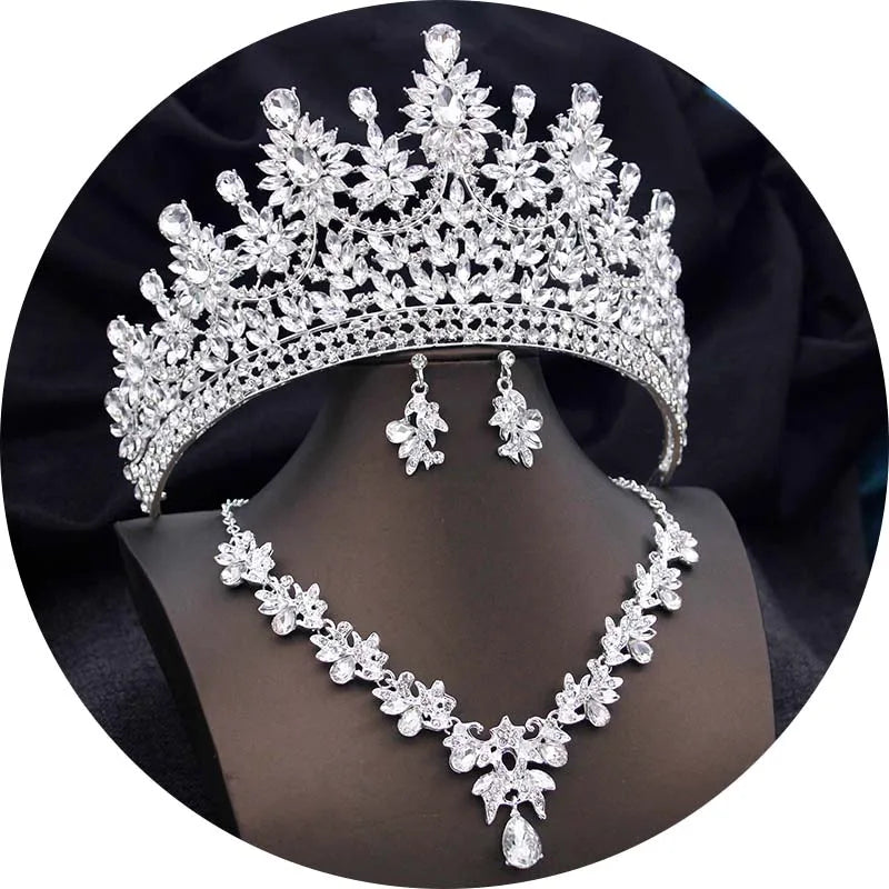 
                      
                        Big Tiara Jewelry Sets Crown Necklace And Earrings Accessories
                      
                    