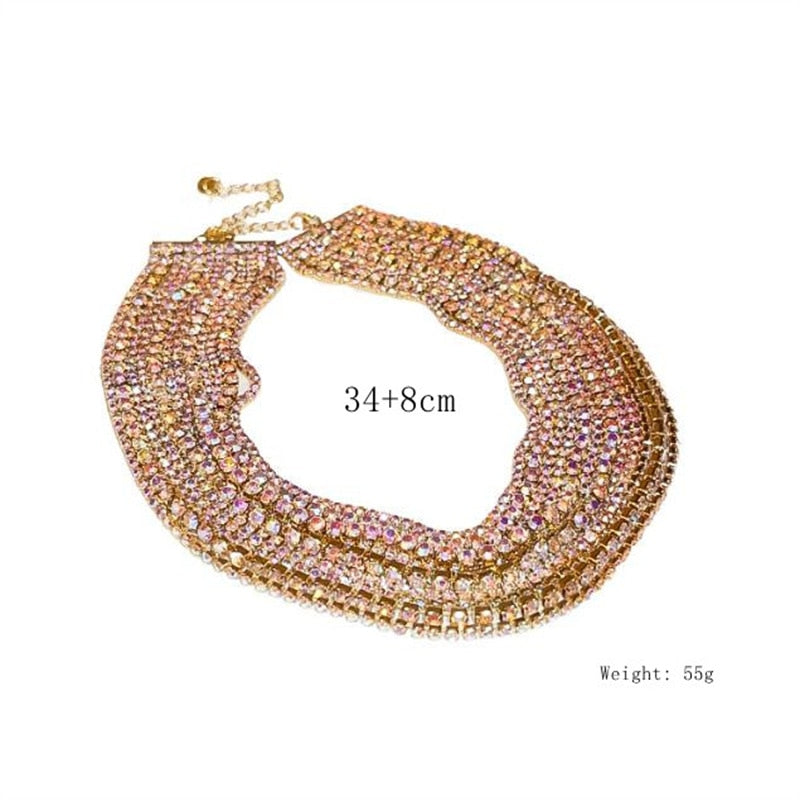 
                      
                        Rhinestone Crystal Choker Necklace for Women Multilayer Chain Jewelry
                      
                    