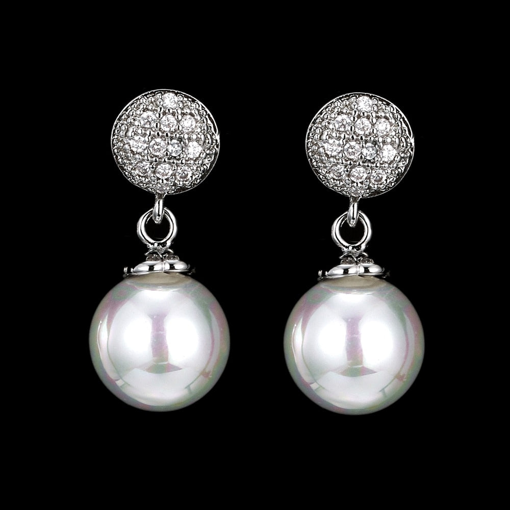 
                      
                        Fashion Imitation Pearl Drop Cubic Zirconia Wedding Earrings
                      
                    