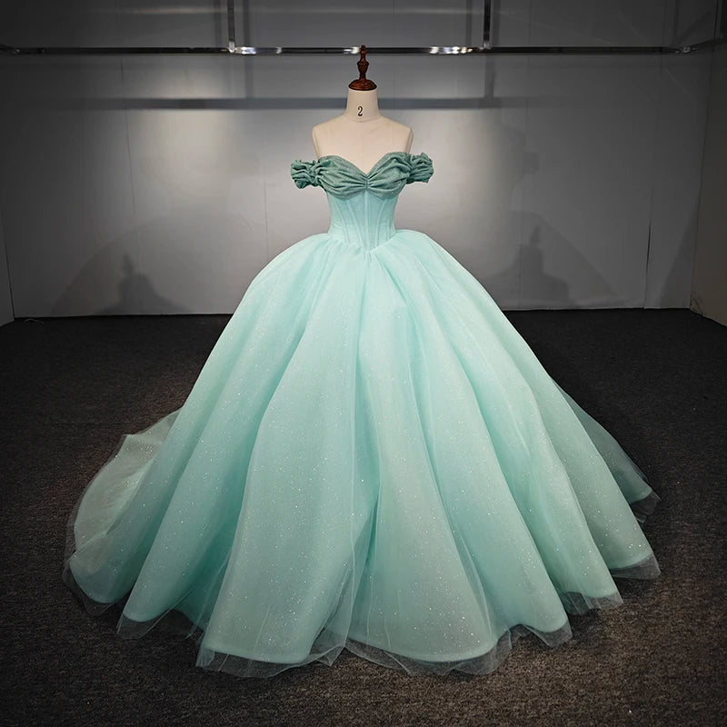 
                      
                        Green Scoop Short Sleeves Cap Sleeve Lace Up Ball Gown Elegant Quinceanera Dress
                      
                    