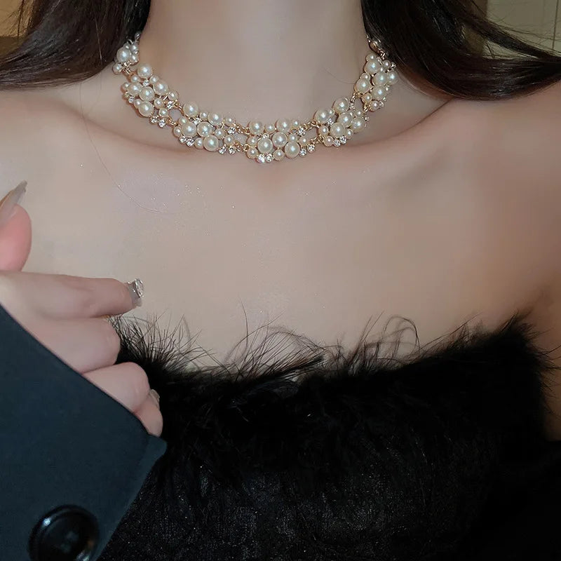 
                      
                        Pearl necklace and earrings jewelry set 
                      
                    