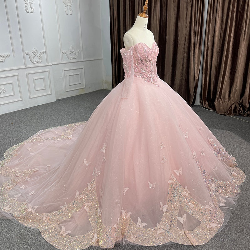 
                      
                        Elegant Quinceanera Pink Ball Gown Dress
                      
                    