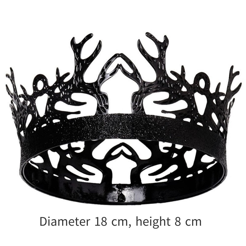 
                      
                        Witch Tiara Royal Men Round Black Crown King Hair Accessory
                      
                    