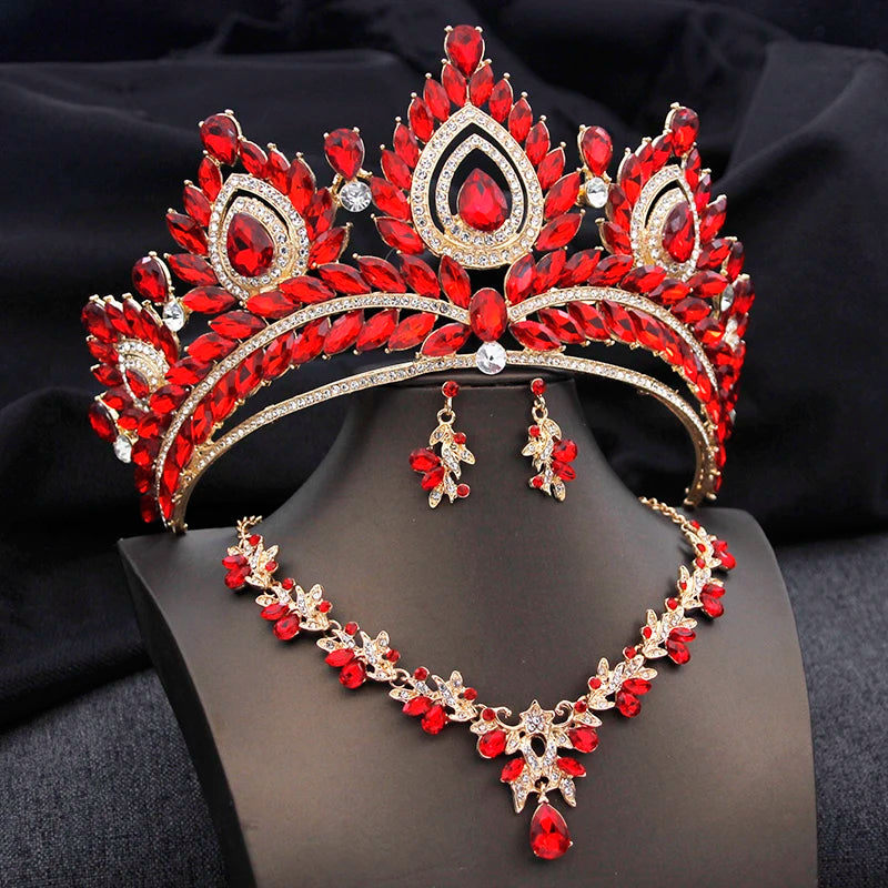 
                      
                        3 Pcs  Tiara Crown Bridal Birthday Party  Jewelry Sets Necklace Earrings Costume Accessories
                      
                    