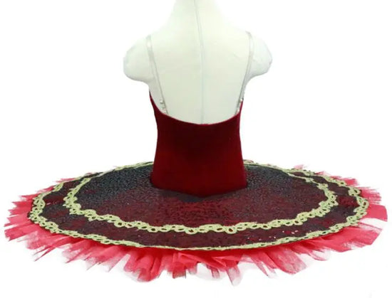 Classical Royal Red Ballet Platter Pancake Tutu Dress