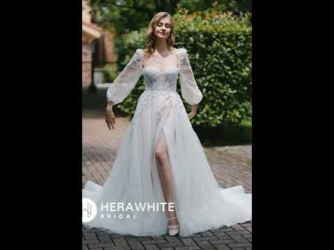 
                      
                        Load and play video in Gallery viewer, Tulle Off-The-Shoulder Sweetheart Lace Ball Gown with Slit
                      
                    
