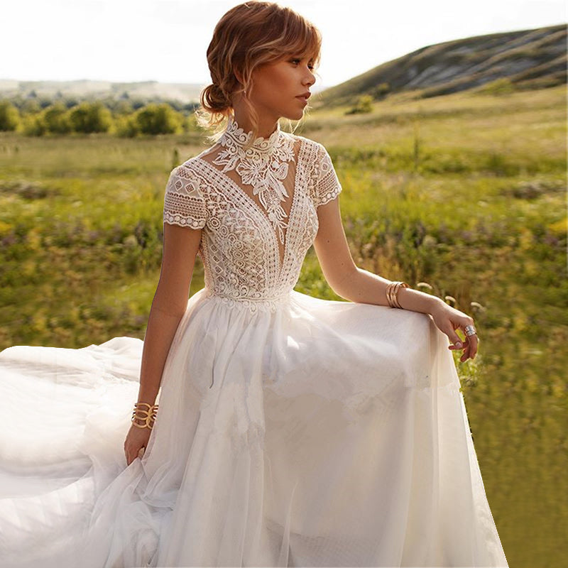 High neck long sleeve wedding dress - Anna | Wedding Dresses & Evening Gowns  by Anna Skoblikova