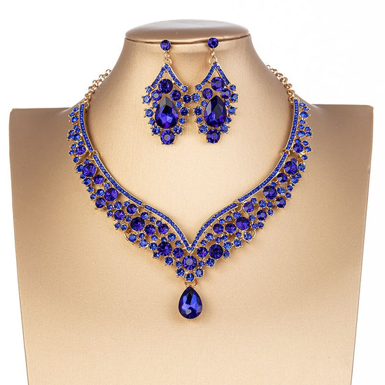 Load image into Gallery viewer, Gorgeous Crystal AB Bridal Jewelry Fashion Sets Tiaras Earrings Necklaces
