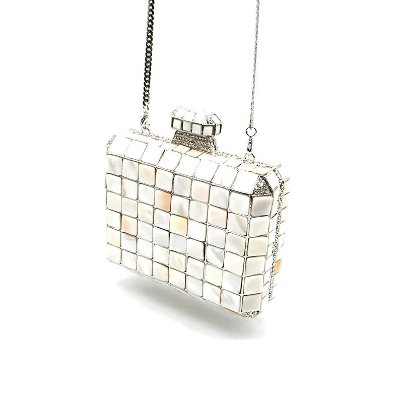 Crystal Rhinestone Luxury Evening Clutch Classical Square Shell Crystal Bag