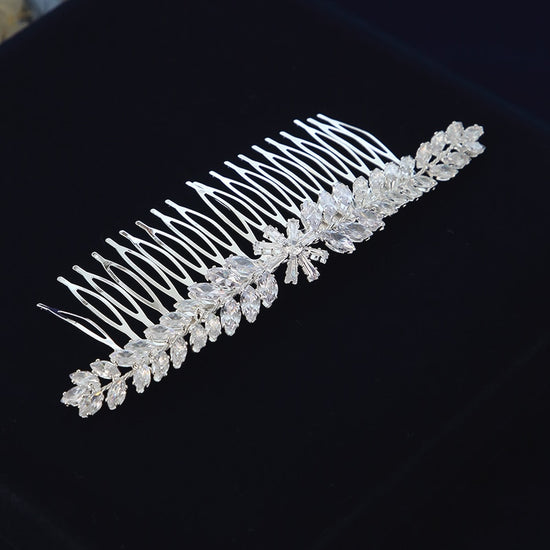 Clear Cubic Zircon Wedding Hair Comb Bridal Crystal Wedding Hair Accessory