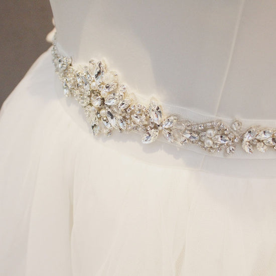 Crystal Pearl Bridal Wedding Belt Satin Ribbon Sash Waist Sash