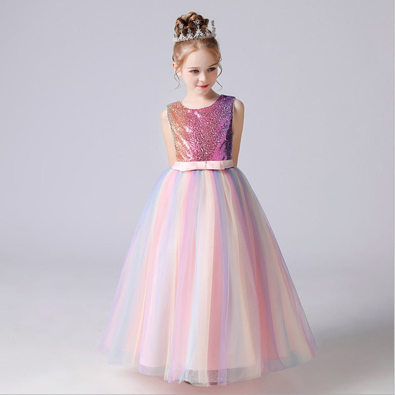Load image into Gallery viewer, Sequin Tulle Girls Princess Birthday Party Dress
