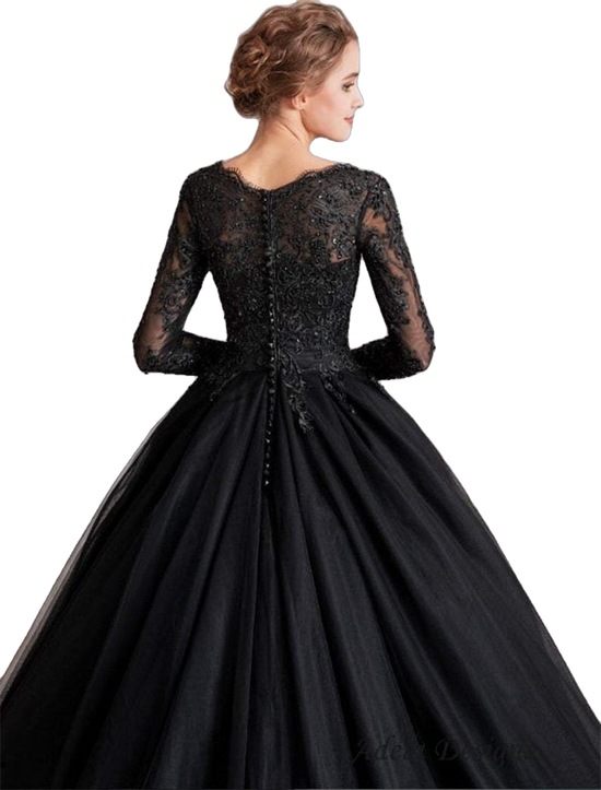 Romantic Black, & Vintage Pink Wedding Dress with Black Tulle and Bead –  PurePunkRock