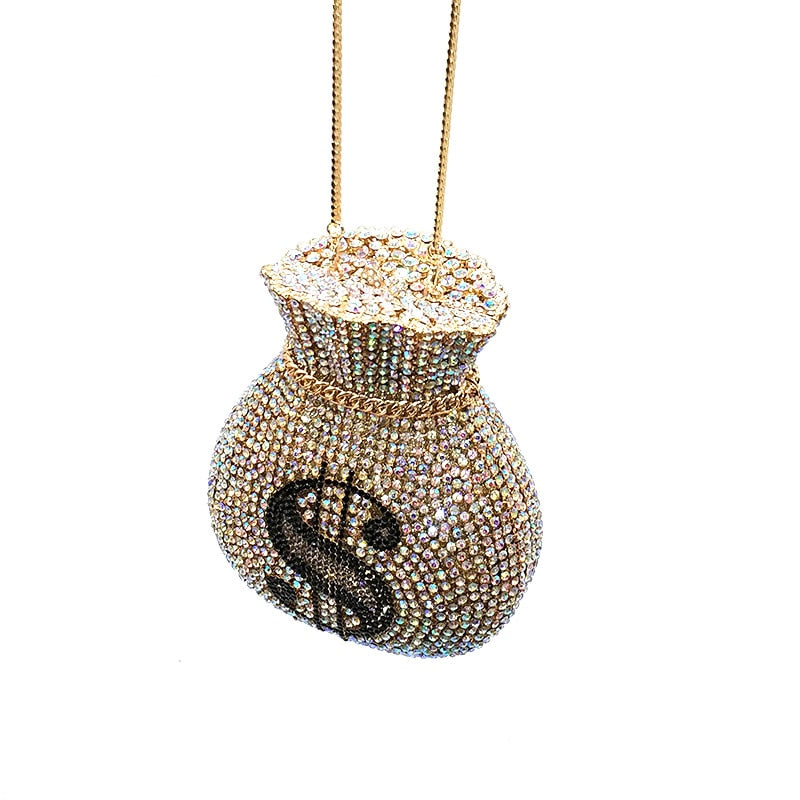 Money Bags Rich Dollar Clutch Purse Special Occasion Handbag