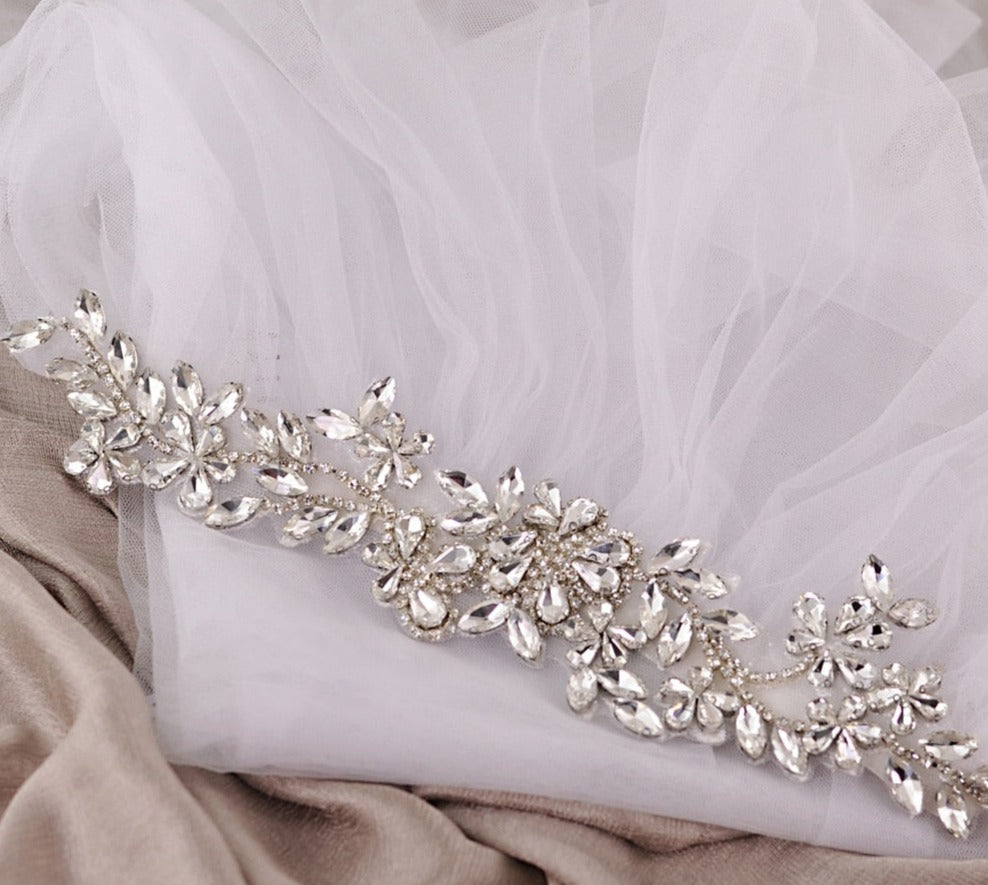 Rhinestone Crystal Wedding Shoulder Length  Wedding Veil