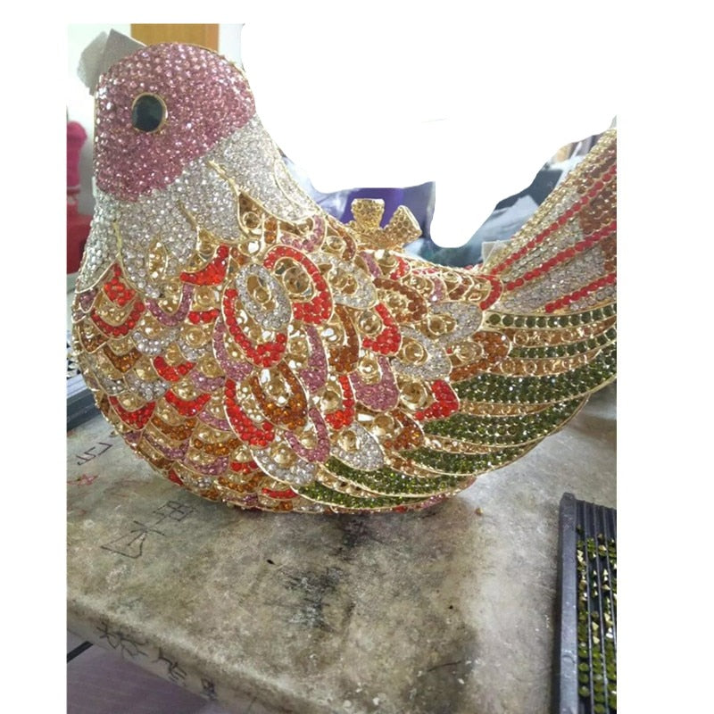 
                      
                        Novelty Animal Bird Handmade Crystal Clutch Purse Handbag
                      
                    