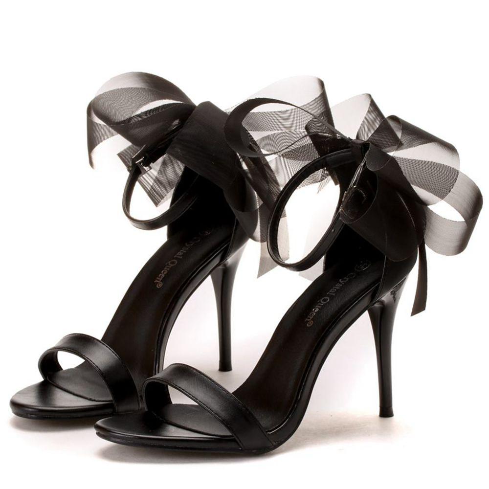 
                      
                        Sweet Bow Knot Elegant Ankle Strap Party Sandals Thin High Heel Wedding Shoes
                      
                    