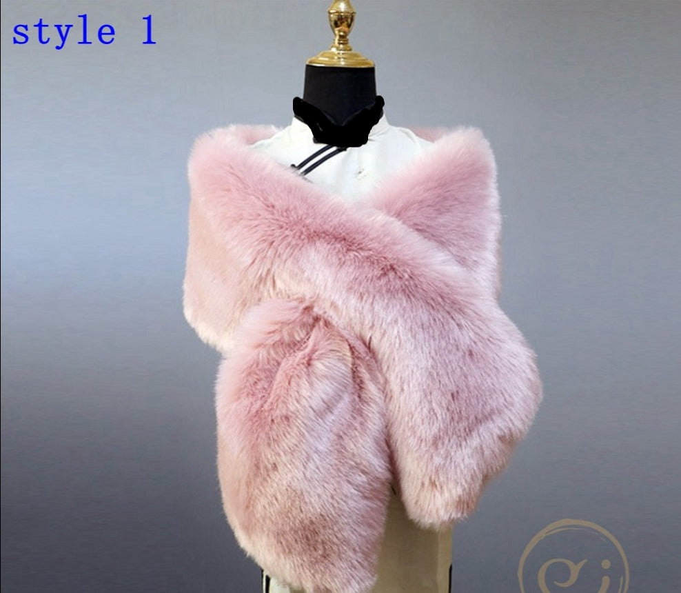 
                      
                        pink faux fur wrap
                      
                    