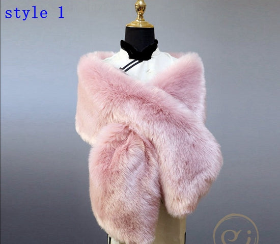 Load image into Gallery viewer, pink faux fur wrap
