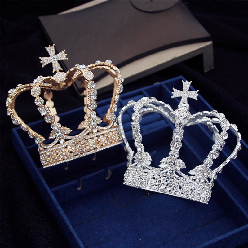 Crystal Cross Royal Crown  Prom Party Queen King Accessory 2