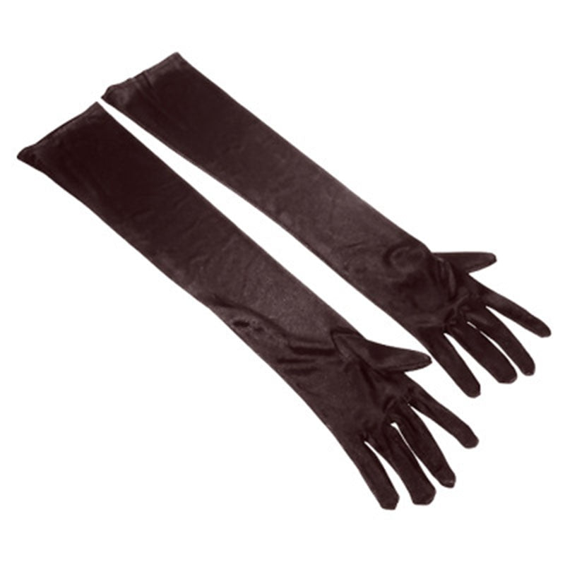 Long Satin Elastic Etiquette Gloves Full Finger Driving Glove