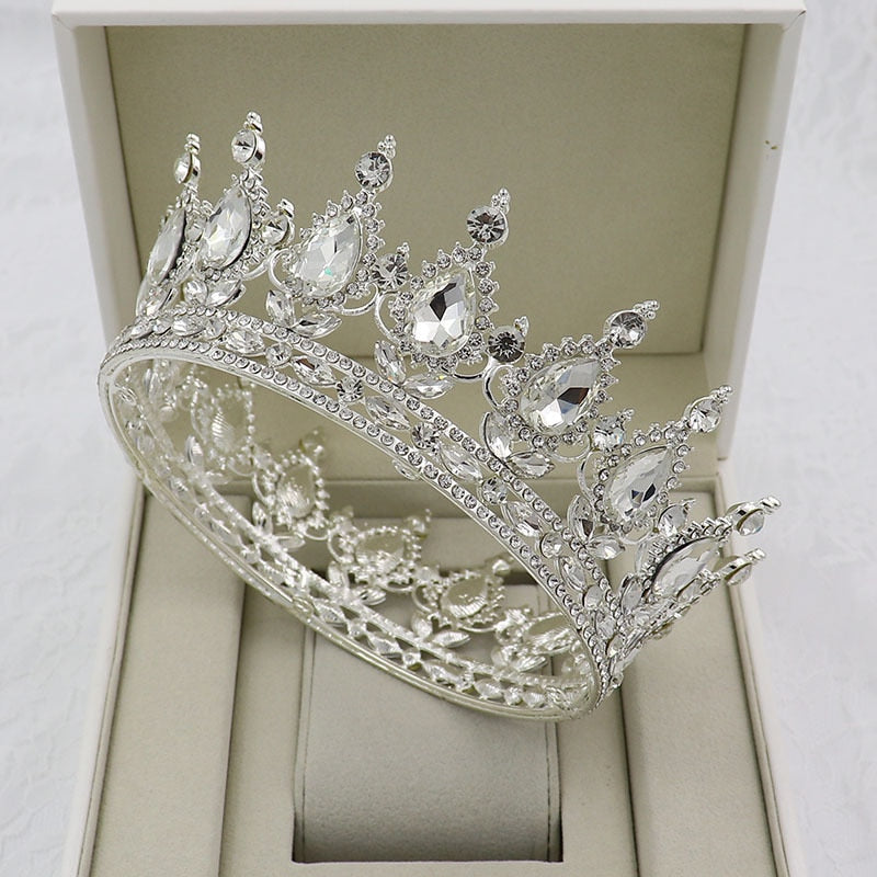 
                      
                        Vintage Crystal Royal Queen King Full Round Tiara Crown Hair Accessories
                      
                    