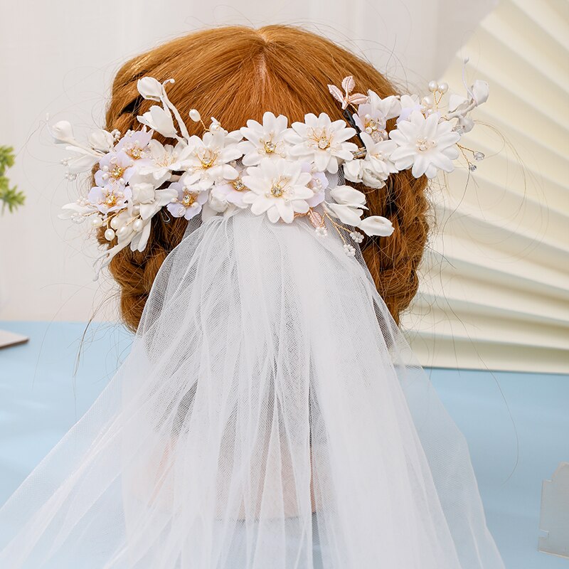 Bridal Veil, Handmade Cut Edge Veil For Wedding, Comb Hair Vine Wedding &  Headpiece, Back Headpiece Flower - Yahoo Shopping