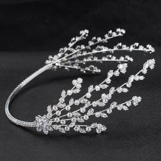 Load image into Gallery viewer, Cubic Zircon Bridal Wedding Soft Headband Hair Band Tiara Jewelry Accessory
