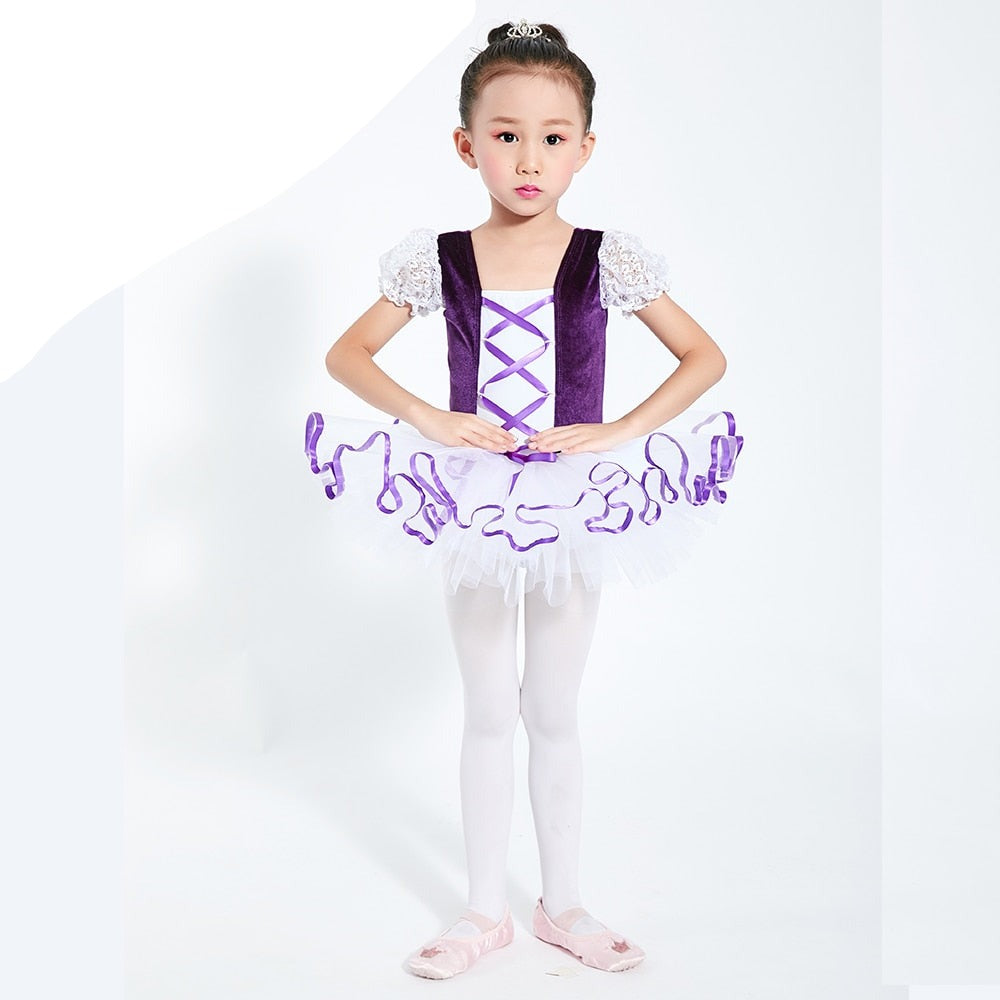 
                      
                        Girls  Ballet Tutu Dress Velvet Body Ribbon Mesh Skirt Dance Gymnastics Leotard Costume
                      
                    