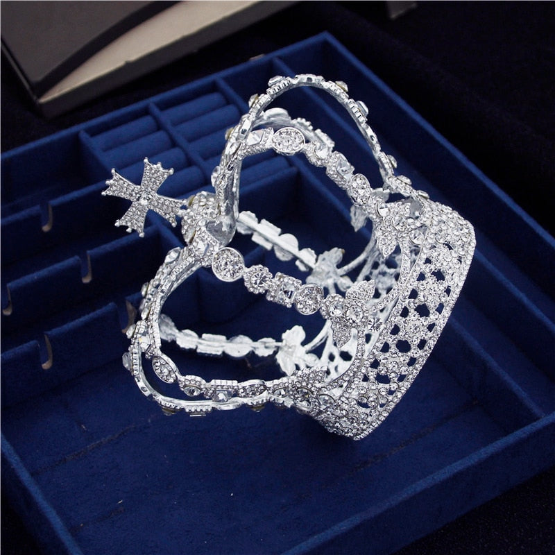 
                      
                        Crystal Cross Royal Crown  Prom Party Queen King Accessory 2
                      
                    