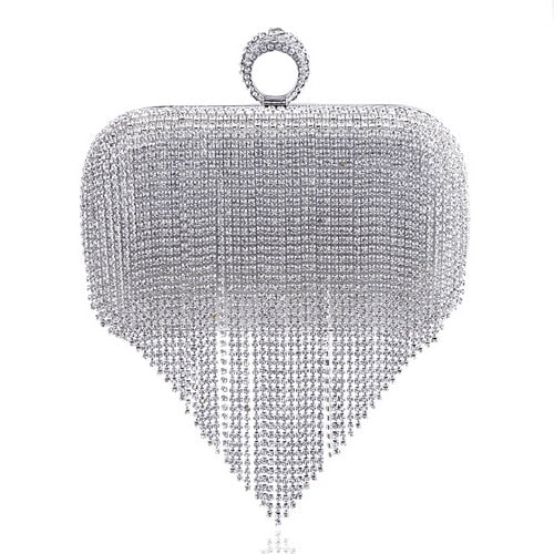 
                      
                        Tassel Rhinestones Day Clutch Evening Bag Chain Purse
                      
                    