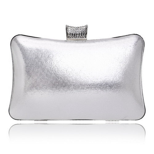 Simple Design Metal Diamond Evening Bag Clutche Purse