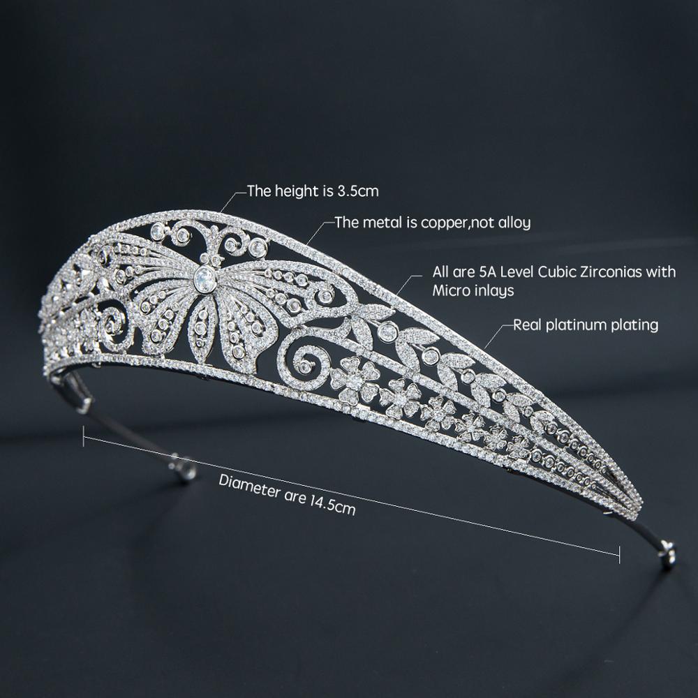 Load image into Gallery viewer, Petite Cubic Zirconia Butterfly Princess Tiara Crown
