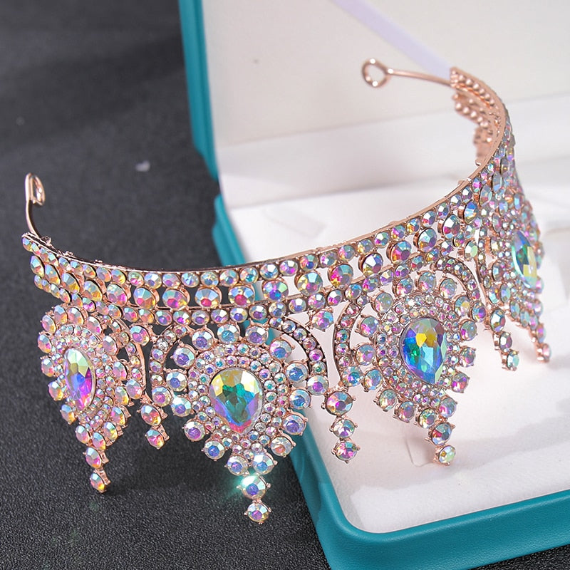 
                      
                        Green Red White Colorful Crystal Rhinestone Tiara Princess Crown
                      
                    