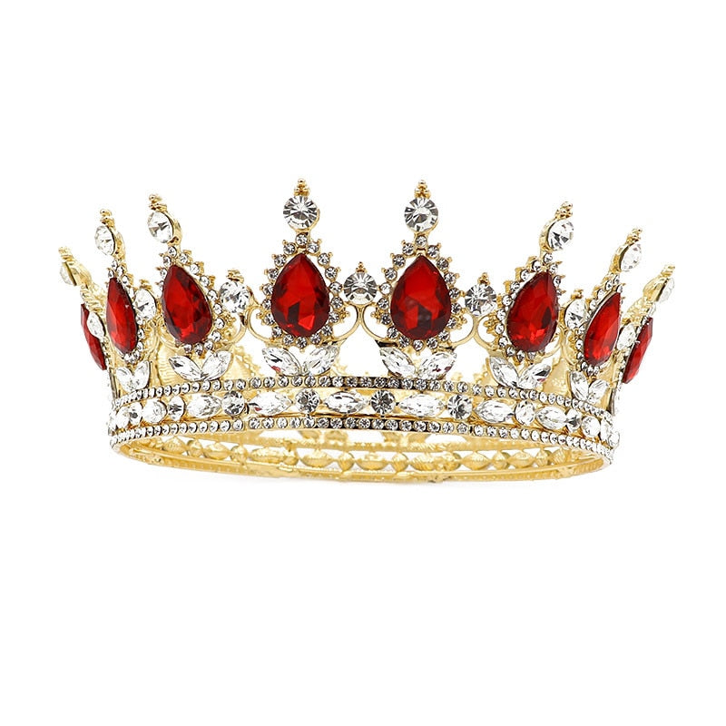 
                      
                        Vintage Crystal Royal Queen King Full Round Tiara Crown Hair Accessories
                      
                    