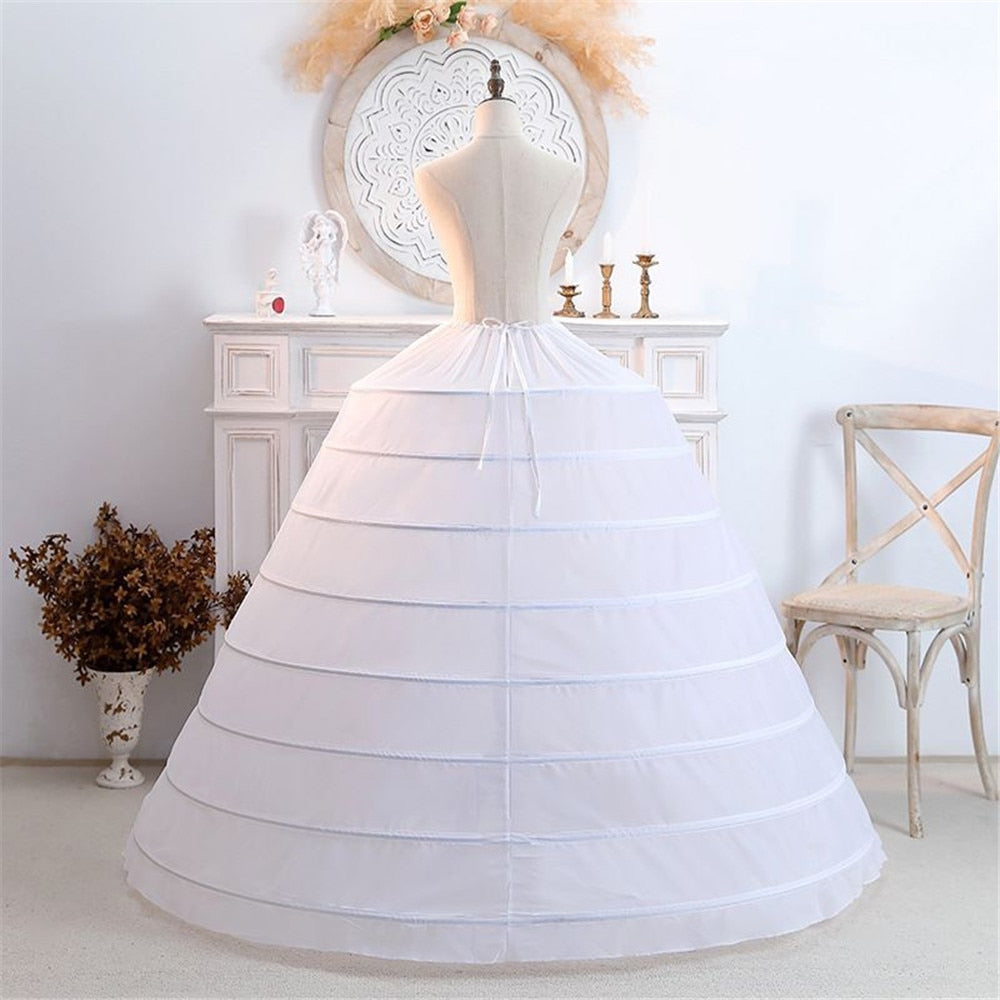 
                      
                        White Puffy 8 Hoops Petticoat Wedding Accessories For Ball Gown Wedding Bridal Gown Quinceanera Dresses Underskirt
                      
                    