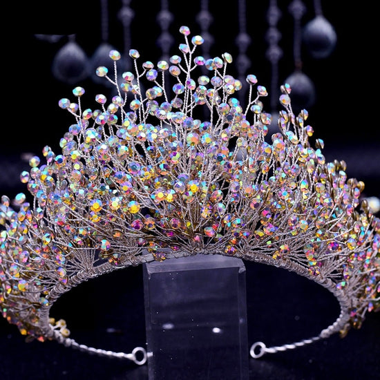 Luxury Big Crystal Rhinestone Crown Wedding Tiara Hair Accessory