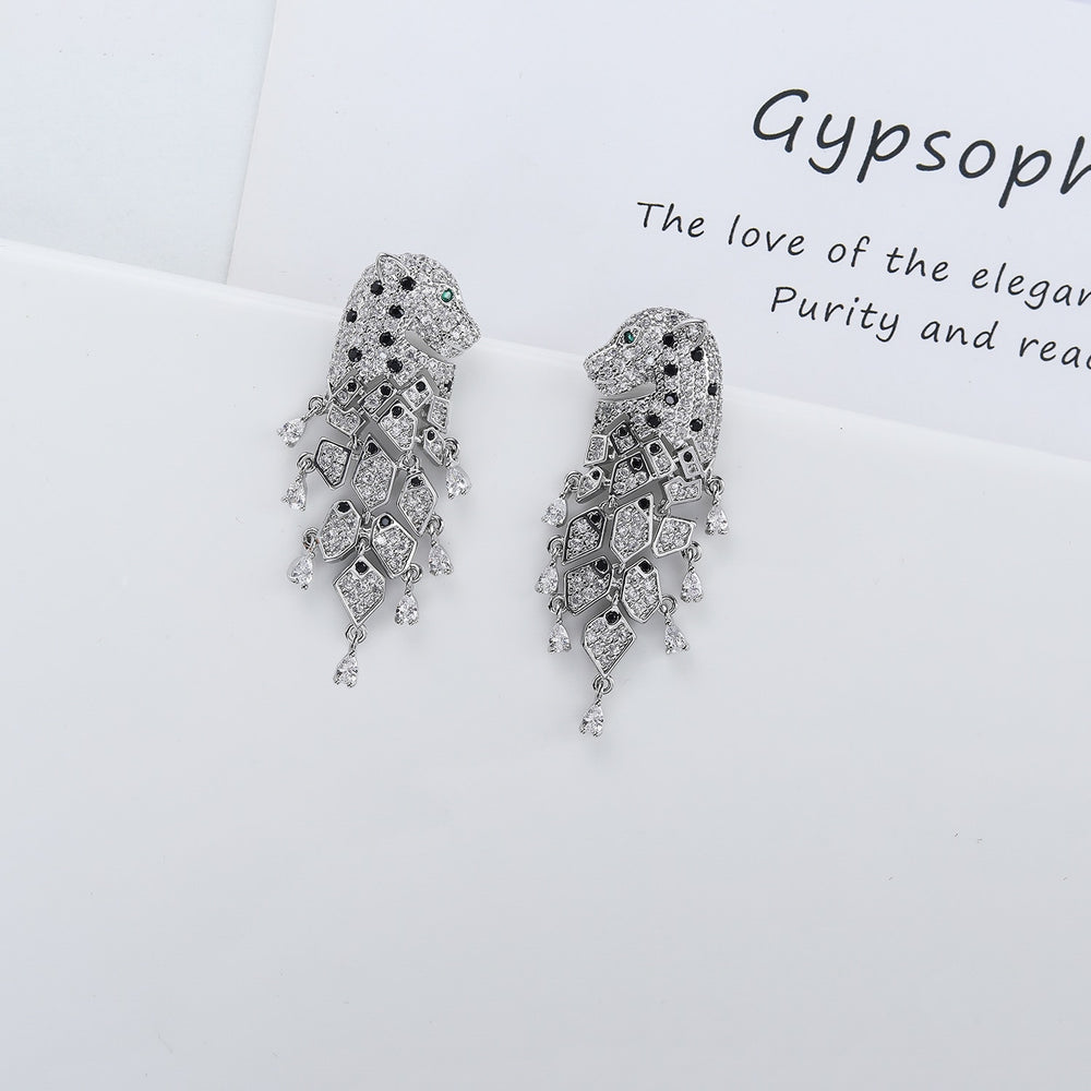 
                      
                        Cubic Zircon Leopard Charm Dangle Drop Formal Event Earrings
                      
                    
