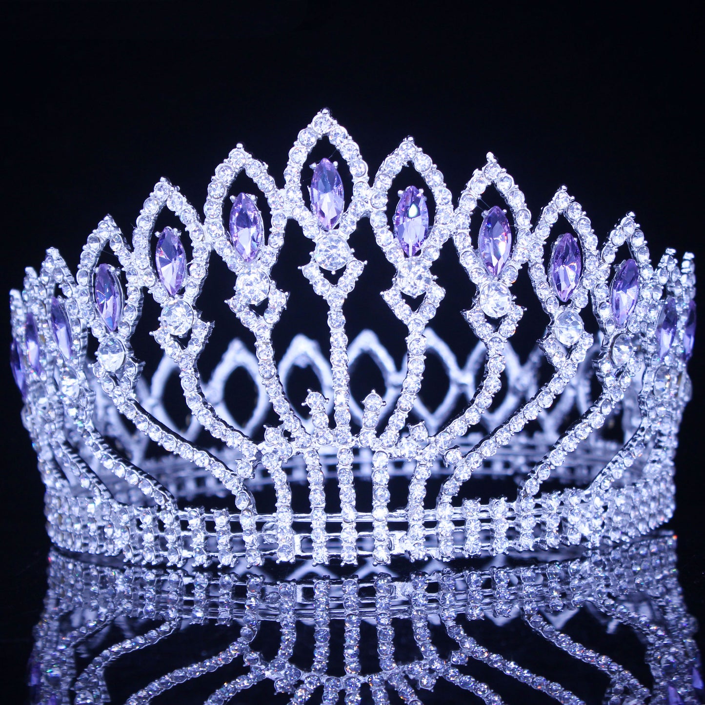 Crystal Queen Tiara Crown Bridal Pageant Hair Accessories Many Colors