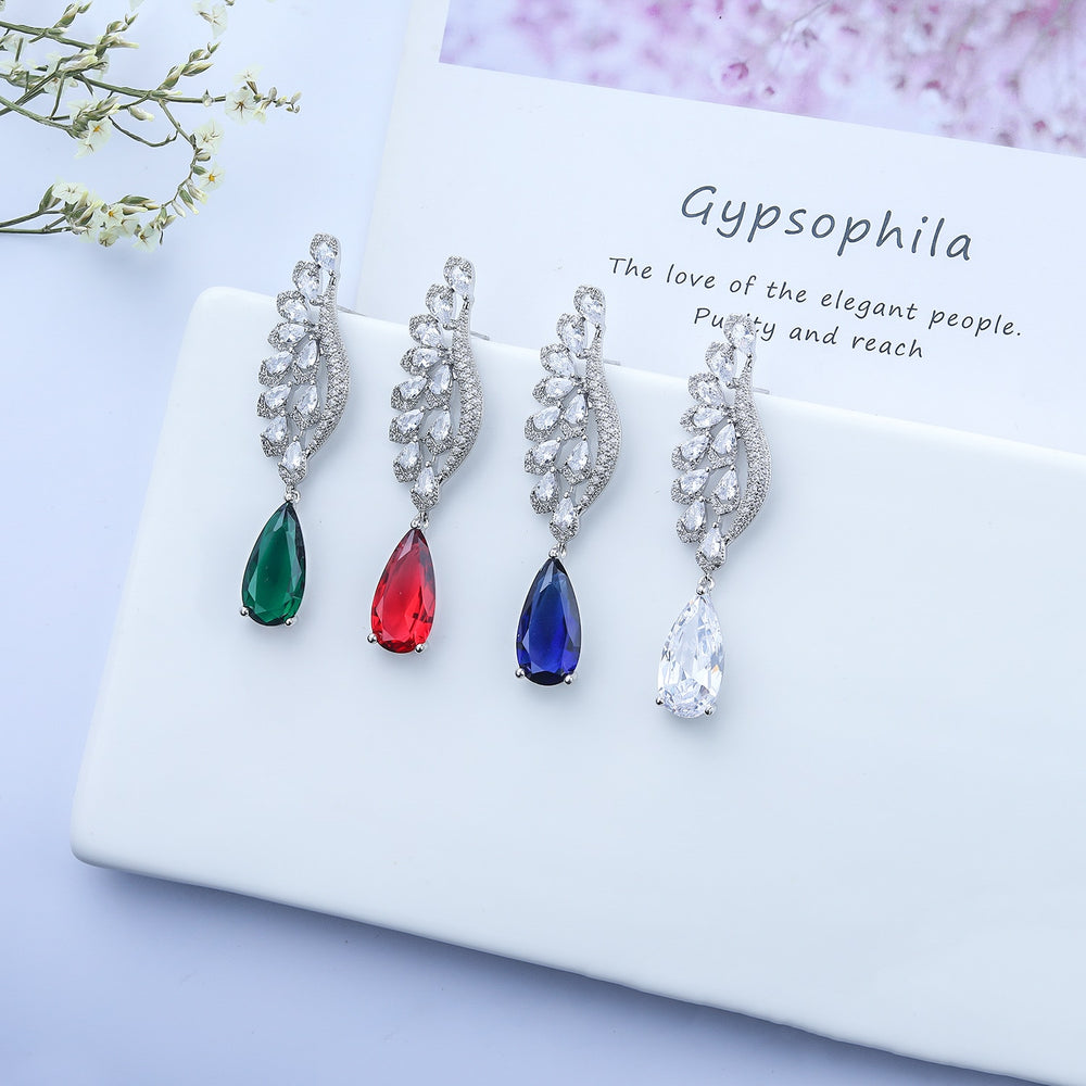 
                      
                        Cubic Zircon Crystal Angel Wing Earrings for Weddings Special Formal Events
                      
                    