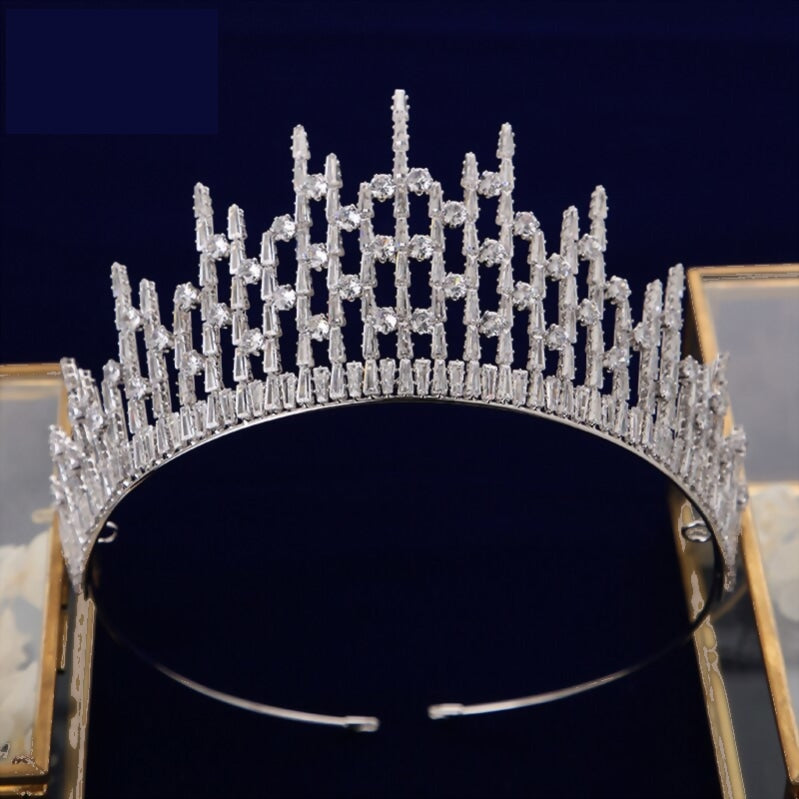 Princess Crystal Cubic Zirconia Wedding Crown Bridal Tiara Hair Accessory
