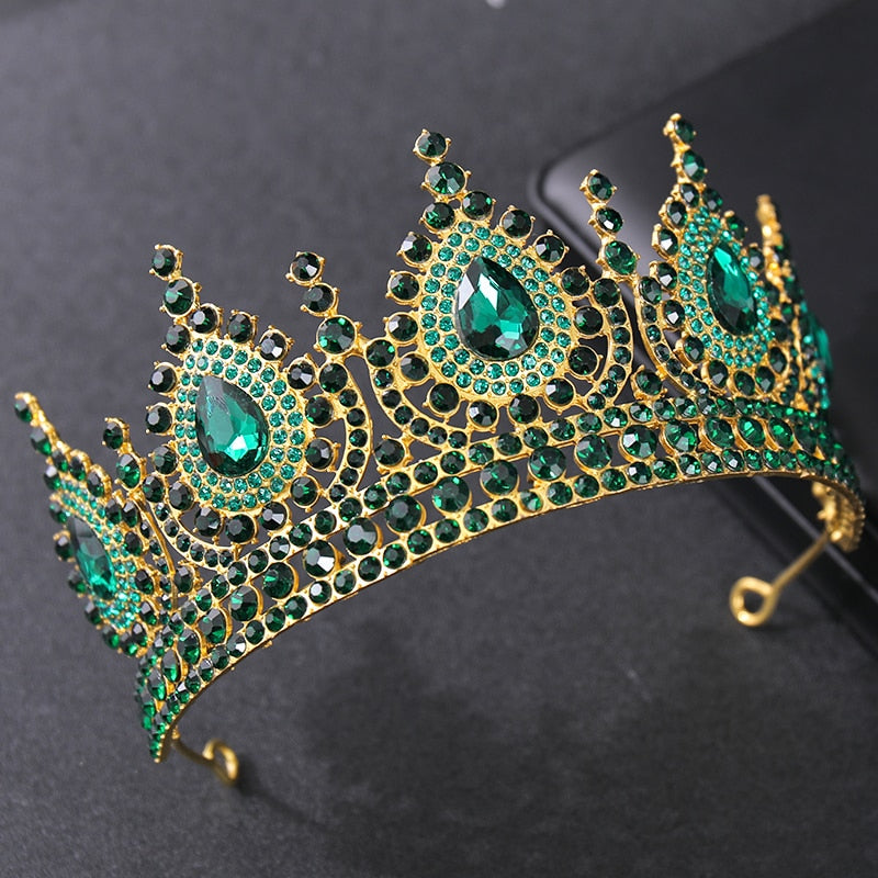 
                      
                        Green Red White Colorful Crystal Rhinestone Tiara Princess Crown
                      
                    
