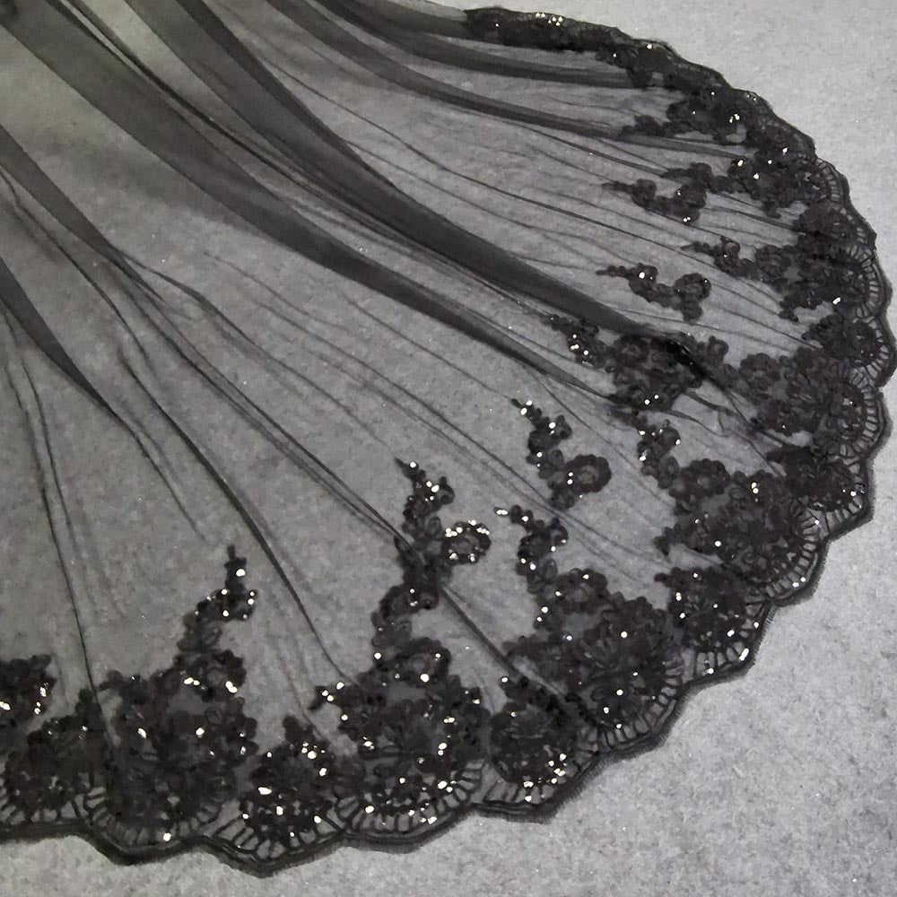 
                      
                        Long Bling Sequins Lace Cathedral Bridal Cape Bolero Wedding Shoulder Veil
                      
                    