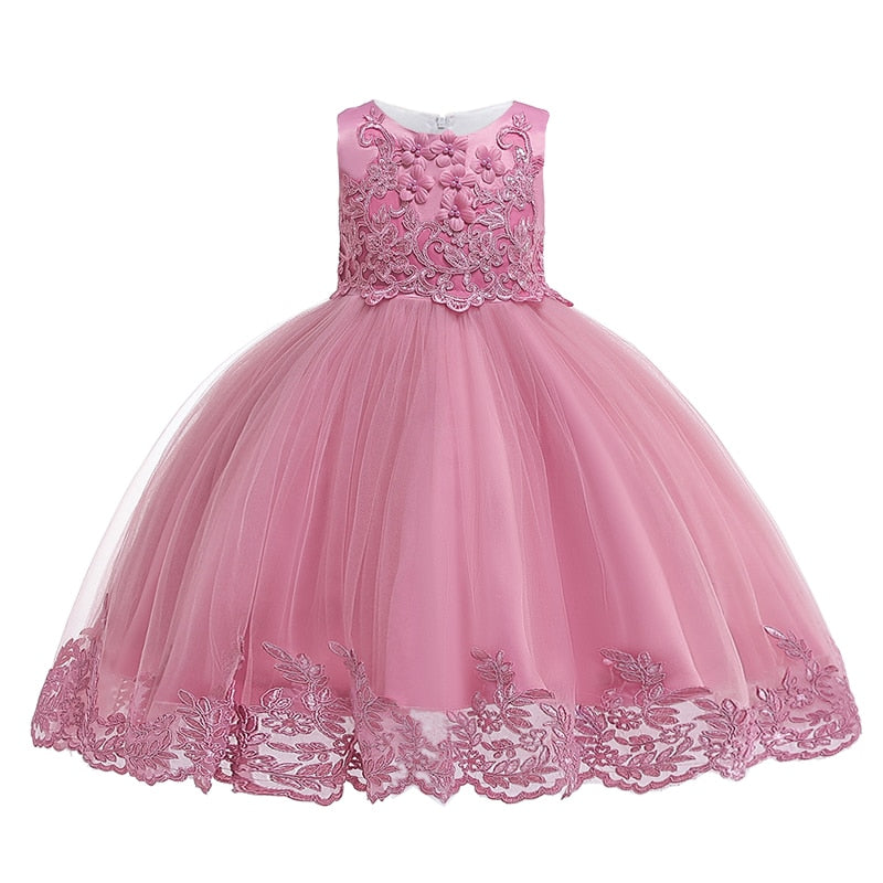 
                      
                        Lace Girls Party Dress Childs Birthday Princess Flower Girl Dresses 3-10 Years
                      
                    