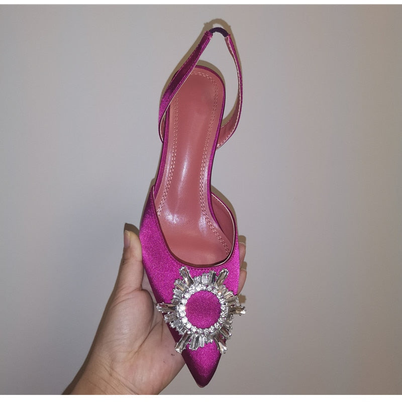 
                      
                        Crystal Slingback High Heels Shoes Triangle Heel Party Shoes
                      
                    